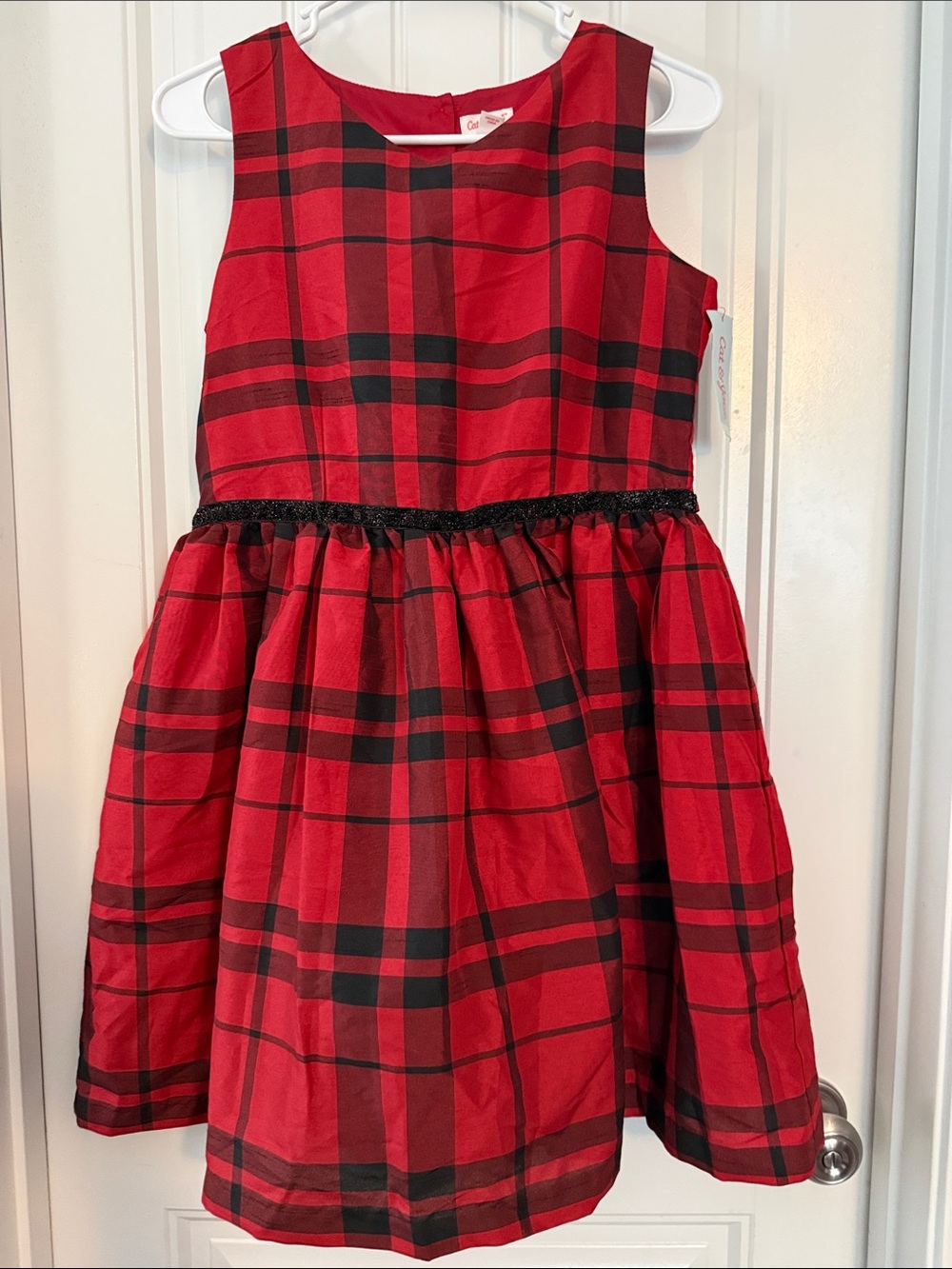 Cat & Jack Red and Black Plaid Holiday Dress